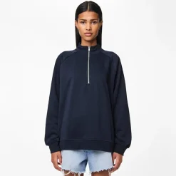 Pieces Damen Chilli Halb Reißverschluss Pullover Sky Captain