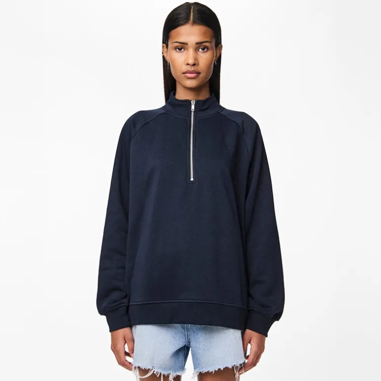 Pieces Damen Chilli Halb Reißverschluss Pullover Sky Captain