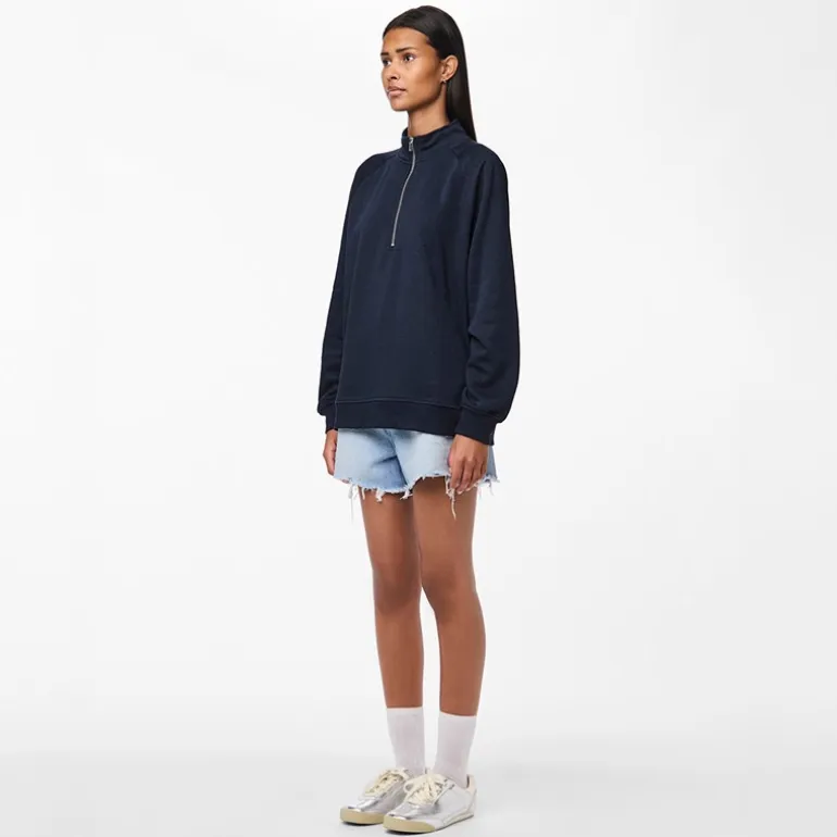 Pieces Damen Chilli Halb Reißverschluss Pullover Sky Captain