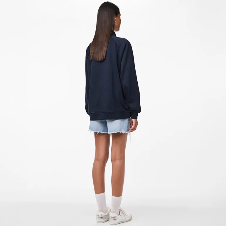 Pieces Damen Chilli Halb Reißverschluss Pullover Sky Captain