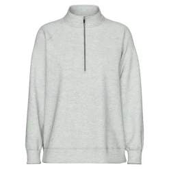 Pieces Damen Chilli Halb Reißverschluss Pullover Light Grey Melange