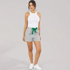 Pieces Damen Chilli String Shorts Light Grey Melange