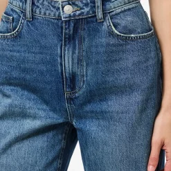 Pieces Damen Kate gerade geschnittene Jeans Medium Blue Denim
