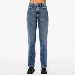 Pieces Damen Kelly Gerade Bein Jeans Medium Blue Denim