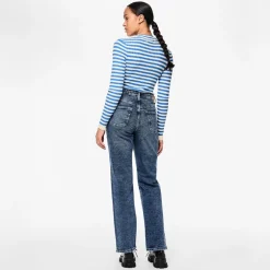 Pieces Damen Kelly Gerade Bein Jeans Medium Blue Denim