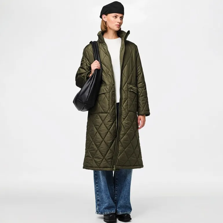 Pieces Damen Mailey Steppjacke Grün