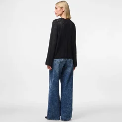 Pieces Damen Mira Strick Oberteil Schwarz