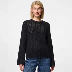 Pieces Damen Mira Strick Oberteil Schwarz