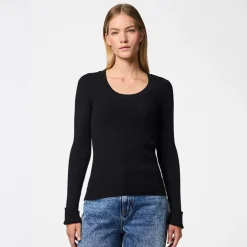 Pieces Damen Mira Strick Oberteil Schwarz