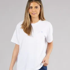 Pieces Damen Oversized Grafik T Shirt White Coffee