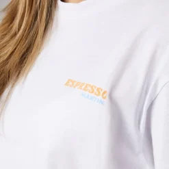 Pieces Damen Oversized Grafik T Shirt Weiß Espresso White Espresso