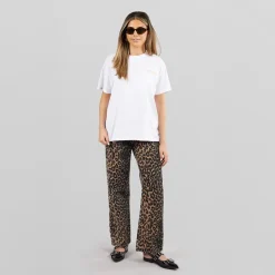 Pieces Damen Oversized Grafik T Shirt Weiß Espresso White Espresso