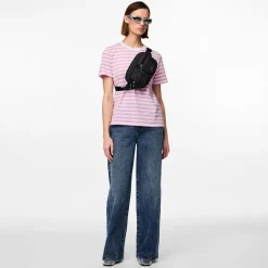 Pieces Damen Ria gestreiftes T Shirt Pastel Lavender