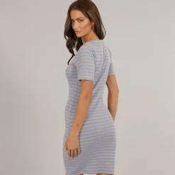 Pieces Damen Ruka Kurzarm Kleid Hortensie