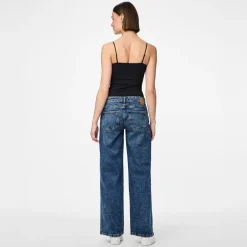 Pieces Damen Selma Weit Bein Jeans Medium Blue Denim