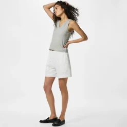 Pieces Damen Vilde Gewebte Shorts Bright White