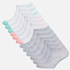 Pro Player Damen Zwölfer Pack unsichtbare Socken Weiß/Multi