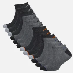 Pro Player Herren Zwölfer Pack unsichtbare Socken Grau/Multi