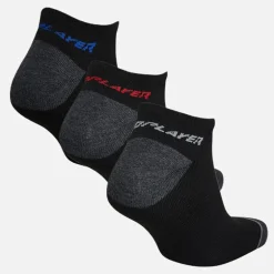 Pro Player Herren Zwölfer Pack unsichtbare Socken Schwarz/Rot