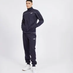Puma Herren Piping Poly Trainingsanzug Dunkelblau