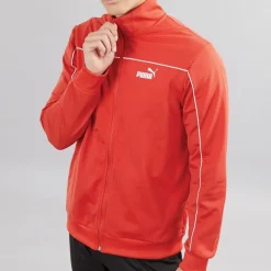Puma Herren Piping Poly Trainingsanzug Rot Feuer