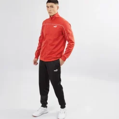 Puma Herren Piping Poly Trainingsanzug Rot Feuer