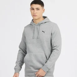 Puma Hoodie mit kleinem Logo in Mittelgrau meliert Herren