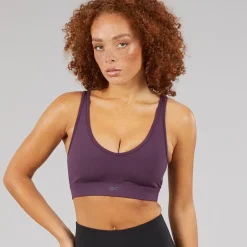Reebok Damen Active Collective Dreamblend Leichter Halt Sport BH Top Midnight Plum