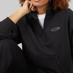 Reebok Damen Identität Energie Marke stolze Identität Schicht 1/2 Reißverschluss Schwarz