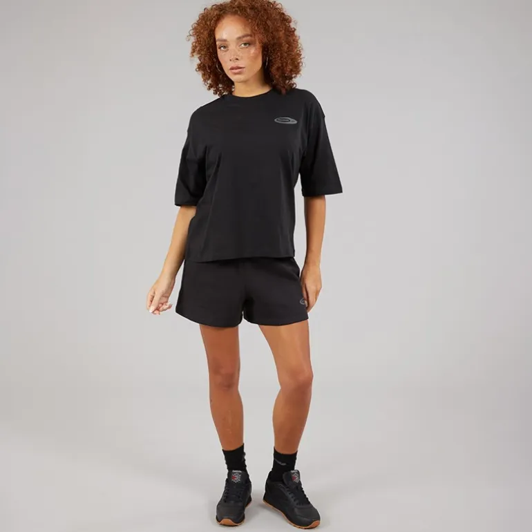 Reebok Damen Identity Energie Marke Stolz T Shirt Schwarz