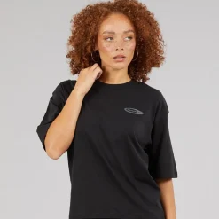 Reebok Damen Identity Energie Marke Stolz T Shirt Schwarz