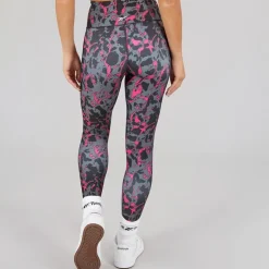 Reebok Damen ID Train AOP Hohe Taille Enge Leggings Schwarz/Bold Pink