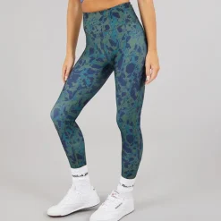 Reebok Damen ID Train AOP Hohe Taille Enge Leggings Escape Green