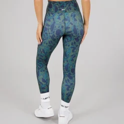 Reebok Damen ID Train AOP Hohe Taille Enge Leggings Escape Green