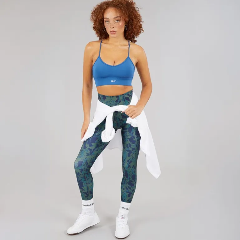 Reebok Damen ID Train AOP Hohe Taille Enge Leggings Escape Green