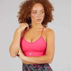 Reebok Damen ID Train Tri-Back Leichter Sport BH Top Bold Pink