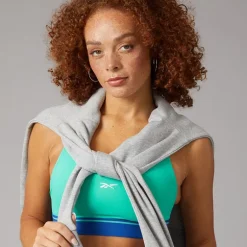 Reebok Damen Team Mittlerer Halt Sport BH Top Unleashed Green