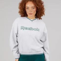 Reebok Damen Team Rundhalsausschnitt Sweatshirt Light Grey Heather