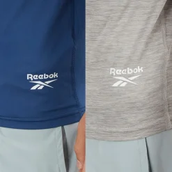 Reebok Herren Craig Performance Zweierpack T-Shirts Batik Blau/Grau Melange