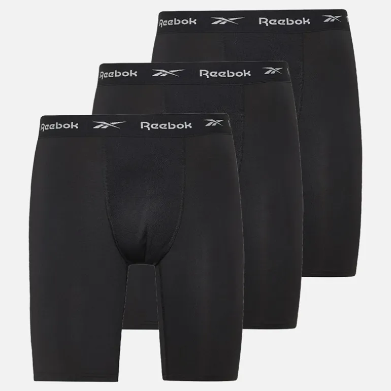 Reebok Herren Hogan Performance Drei-Pack Lange Trunks Schwarz