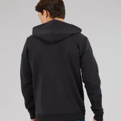 Reebok Herren Identity Kleines Logo Fleece Durchgehender Reißverschluss Kapuzenpullover Schwarz