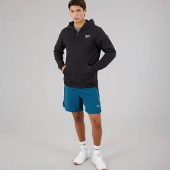 Reebok Herren Identity Kleines Logo Fleece Durchgehender Reißverschluss Kapuzenpullover Schwarz