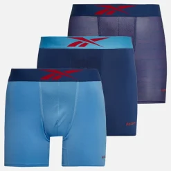 Reebok Herren Muir Performance Drei Pack Medium Unterhosen Essential Blue/Print/Batik Blue