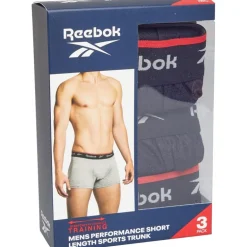 Reebok Herren Redgrave Performance Drei-Pack Shorts Trunks Schwarz