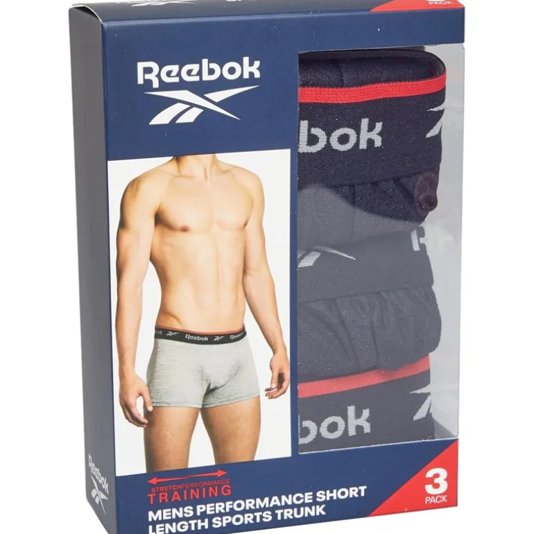 Reebok Herren Redgrave Performance Drei-Pack Shorts Trunks Schwarz