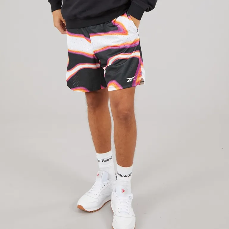Reebok Herren Reebok Basketball Grafik 7 Zoll Transition Shorts Heat Wave