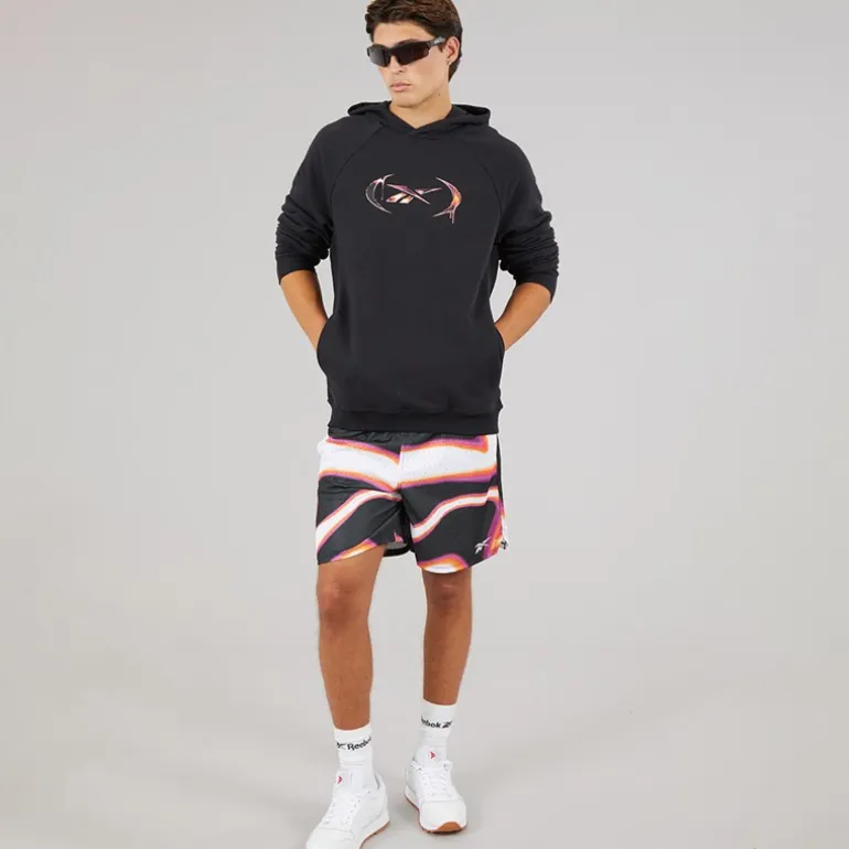 Reebok Herren Reebok Basketball Grafik 7 Zoll Transition Shorts Heat Wave