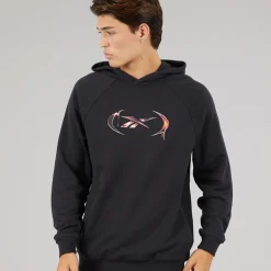 Reebok Herren Reebok Basketball Heat Wave Grafik Hoodie Schwarz