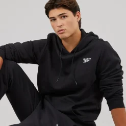 Reebok Herren Reebok Identity Kleines Logo Fleece Hoodie Schwarz