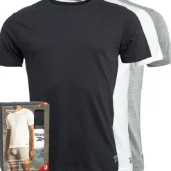 Reebok Herren Santo Drei Pack T-Shirts Schwarz / Grau Melange / Weiß